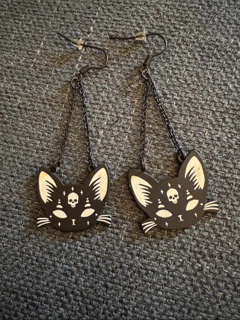 Skull Cat Earrings